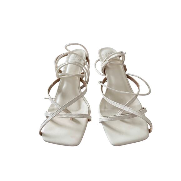 Chase + Chloe Wraparound Sandals Size  8 OffWhite Square Open Toe - Picture 4 of 7